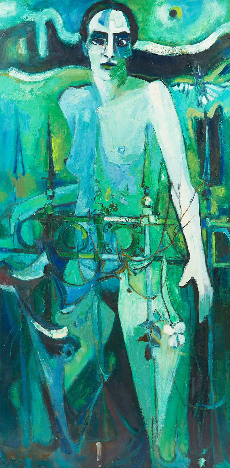Alexander Samuel Millar, Ideal Woman; Figure in White, 2 oils on masonite