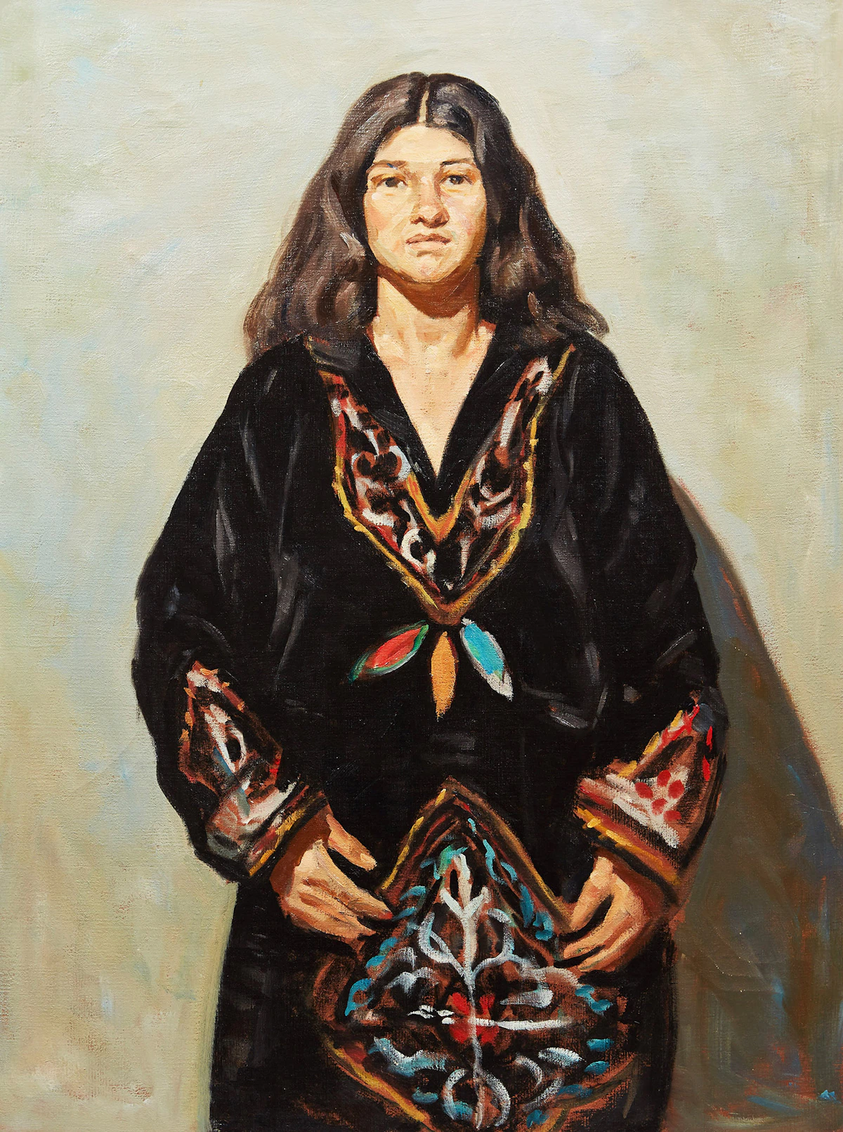 Thomas Reid MacDonald, Lucille in Black Dress, oil on canvas