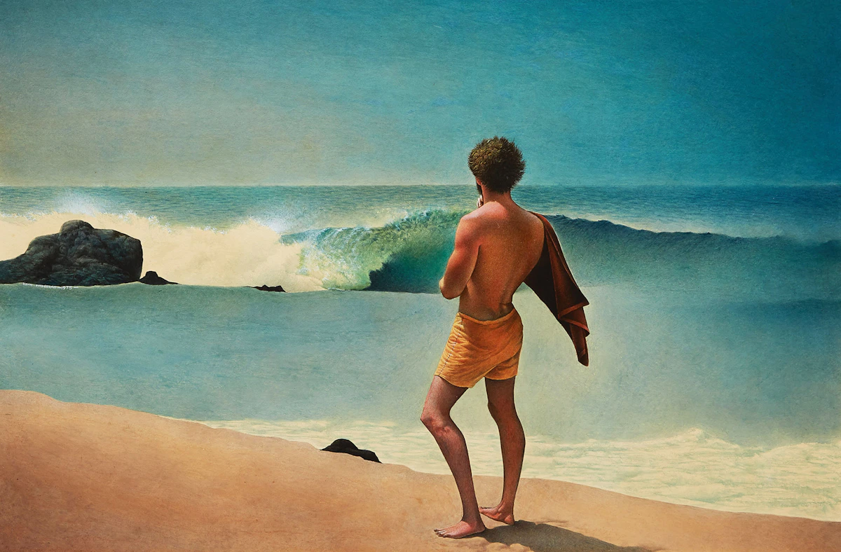 Lloyd Fitzgerald, Surf Walker, acrylic on board