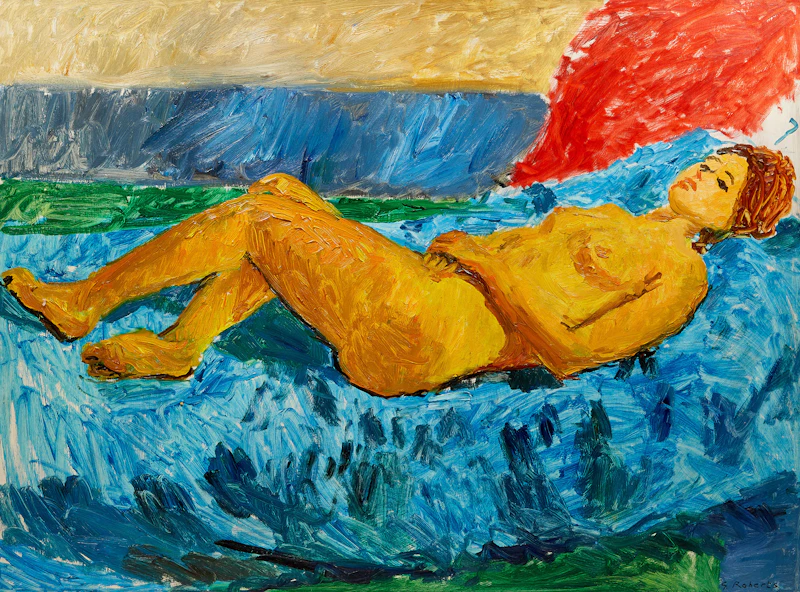 Nude Lying on Blue  by William Goodridge Roberts
