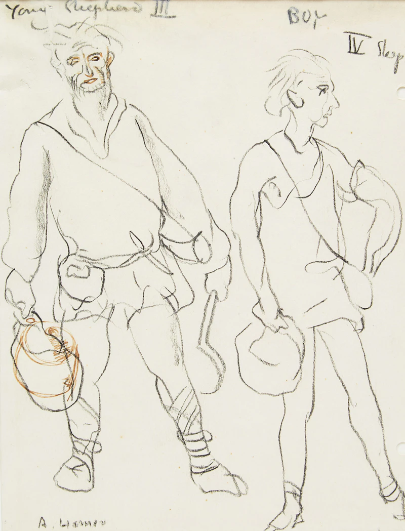 Arthur Lismer, Young Shepherd III, Boy IV, ink and graphite drawing