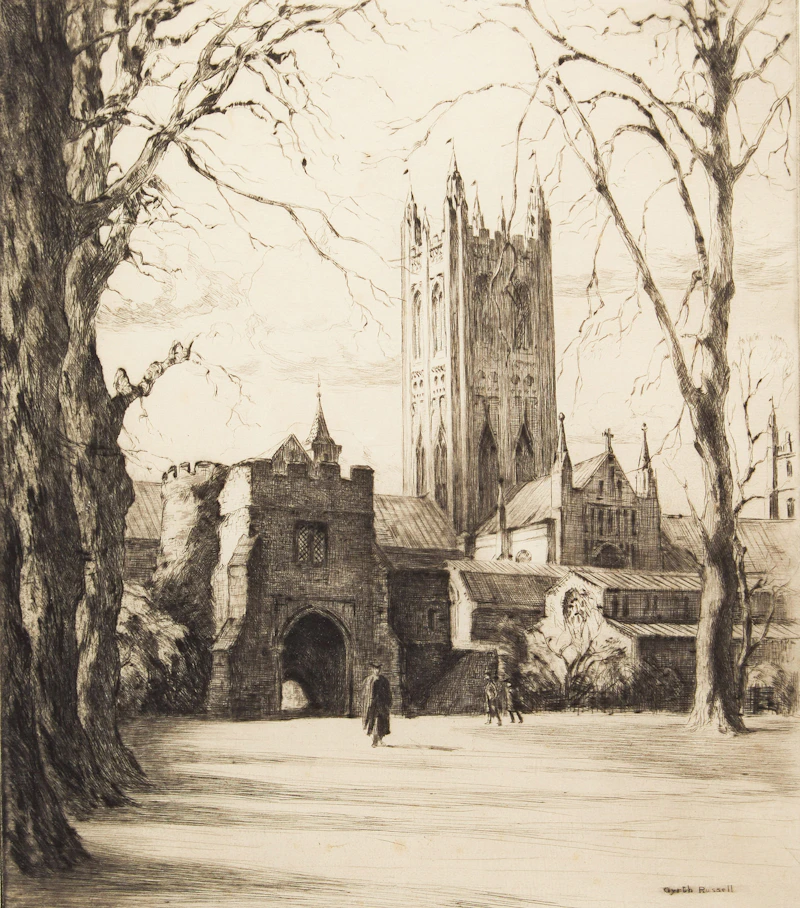 Church and Figures  by Gyrth Russell