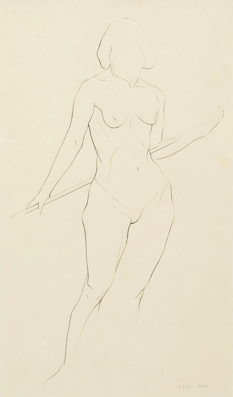 Lawren Phillips Harris, Standing Nude, pencil