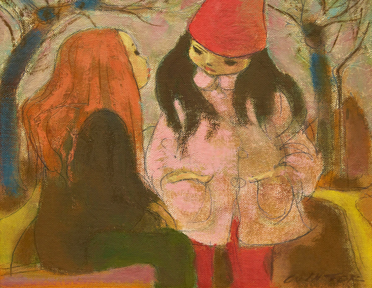 William Arthur Winter, In the Park , oil on canvas board