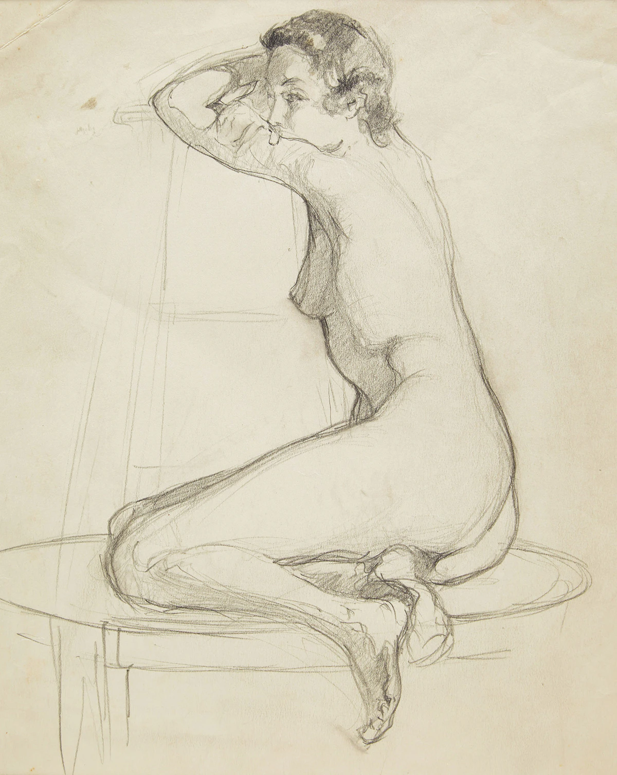 Manly Edward MacDonald, Seated Nude, pencil