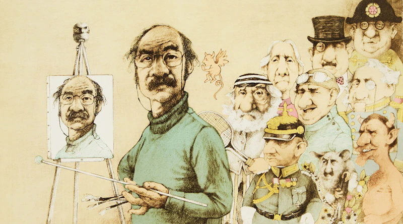 Self Portrait with Models by Charles Bragg