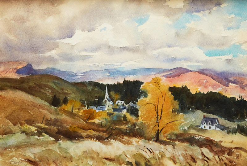 Henry John Simpkins, Landscape , watercolour