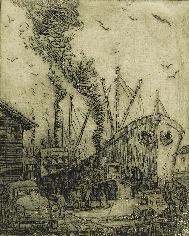 Docks at Toronto by Harry Draper  Wallace
