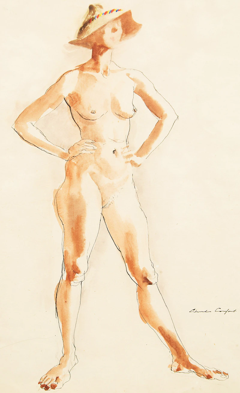 Charles Fraser Comfort, Dorothea’s Hat, ink and watercolour on paper