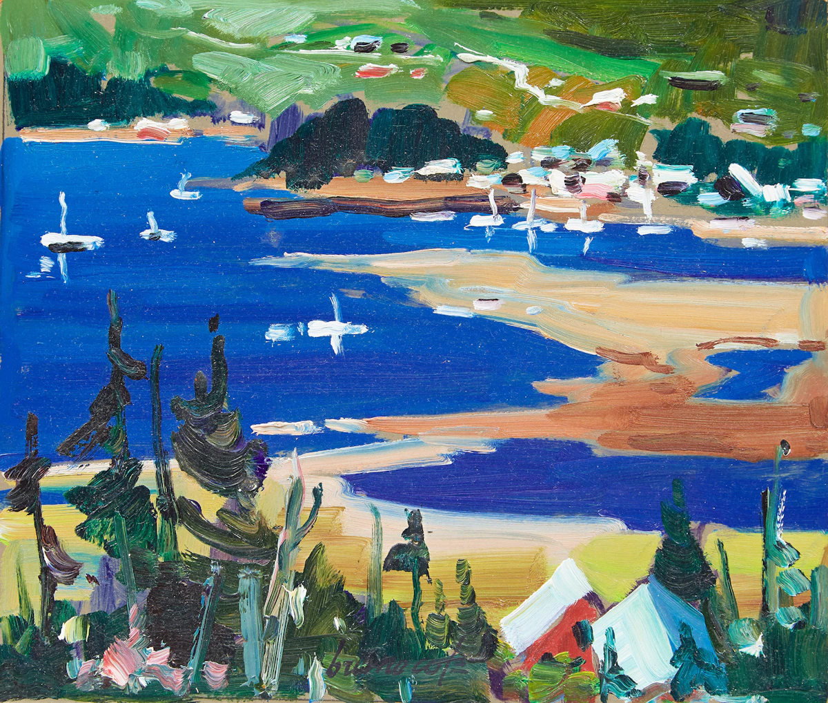 Bruno Côté, Rivière St. Jean, oil on board