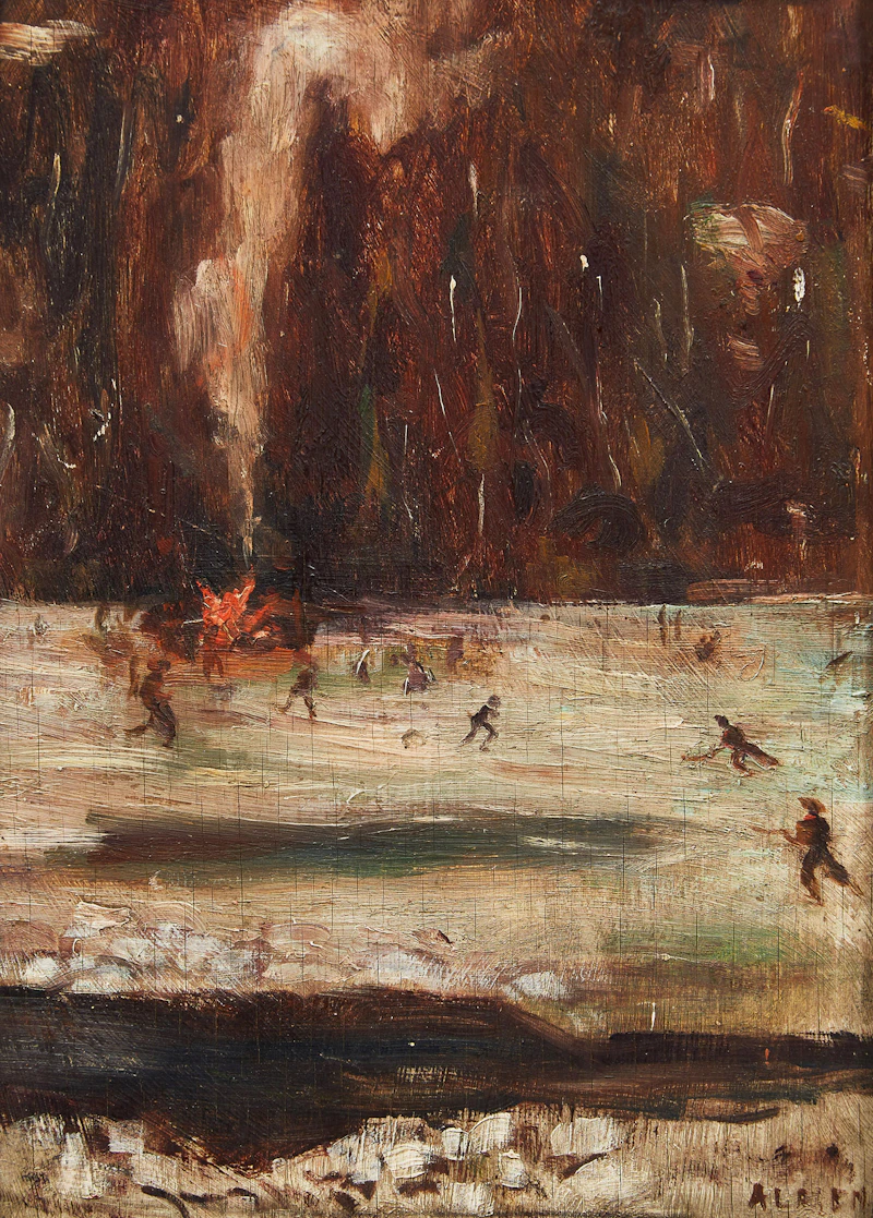 Skating Bonfire Scene by William Gordon Griffiths