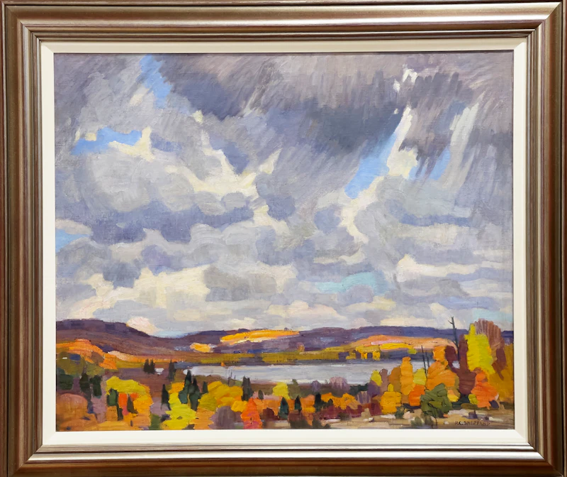 Peter Clapham Sheppard, Autumn Skies, Lake of Bays, oil on canvas
