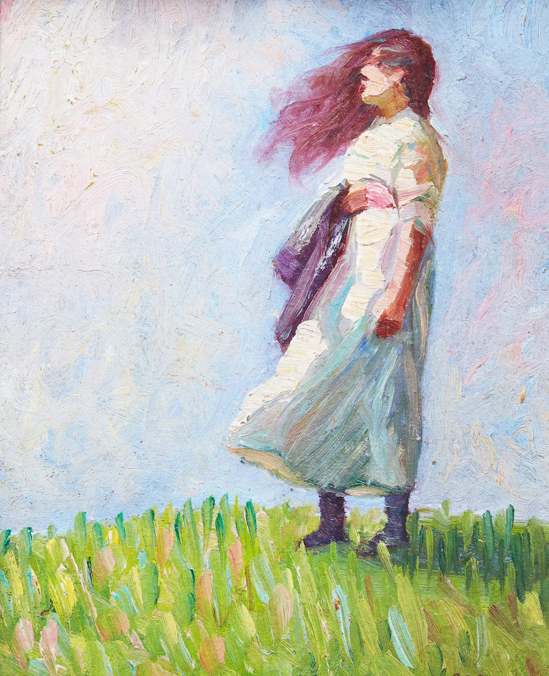 Peter Clapham Sheppard, Summer Breeze, oil on board