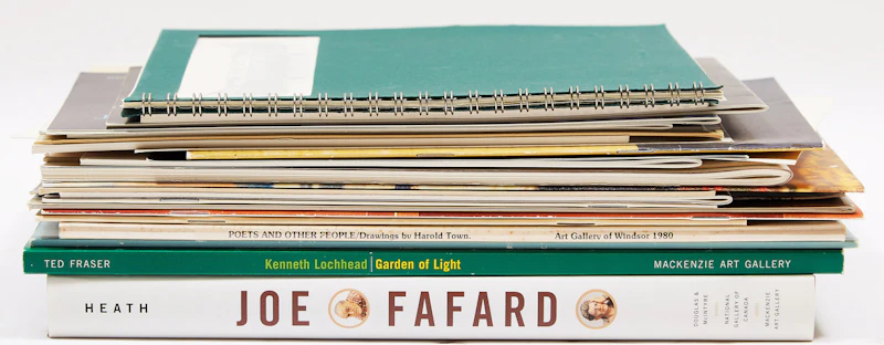Books and Reference, Canadian Artist Exhibition Catalogues (Including Plaskett, Fafard, Lochhead, Urquhart, among others), twenty-six exhibition catalogues and pamphlets