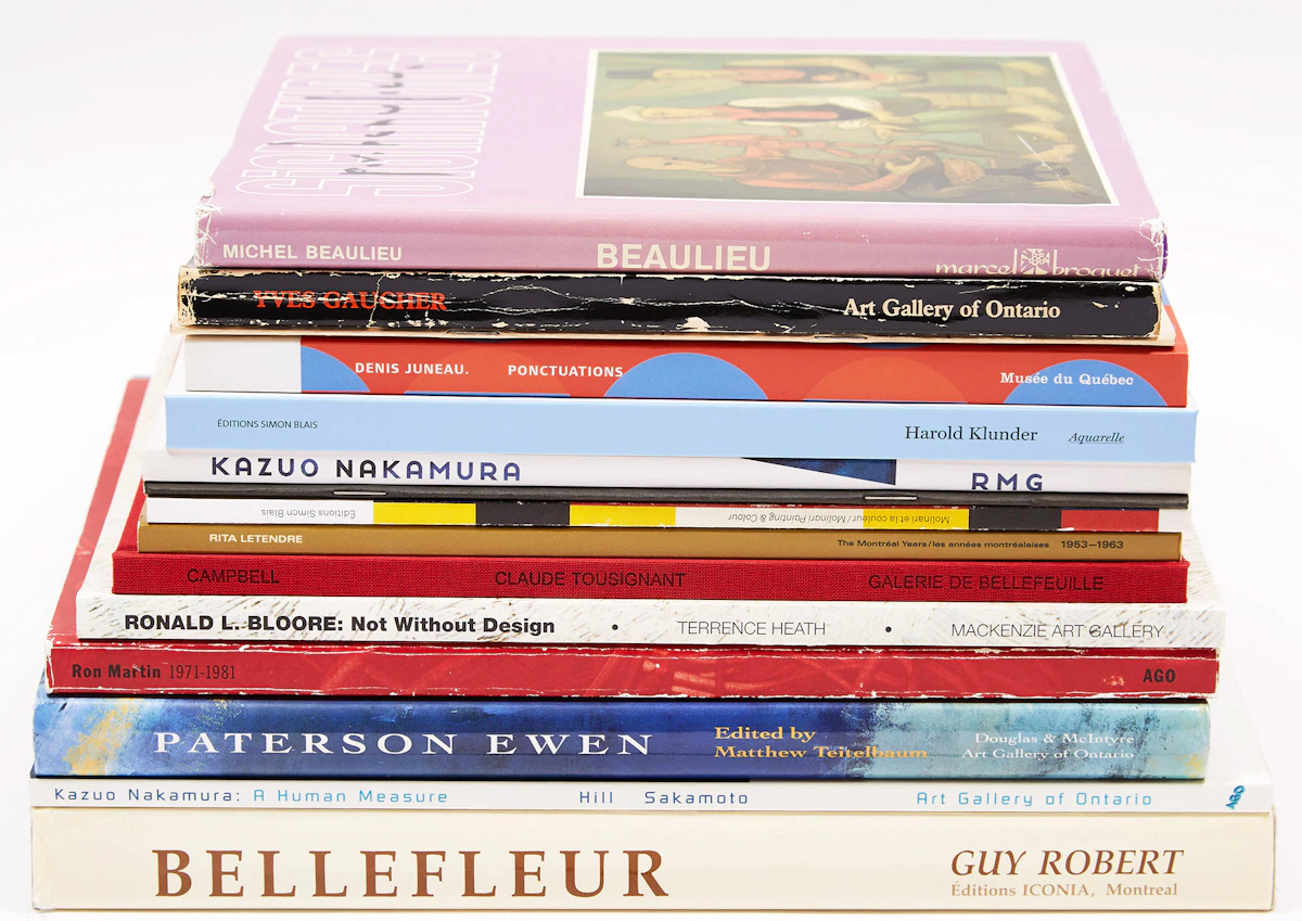 Books and Reference, Fifteen Canadian Art Reference Books (Including Nakamura, Tousignant, Gaucher, Molinari, Juneau, Martin, among others), fifteen books