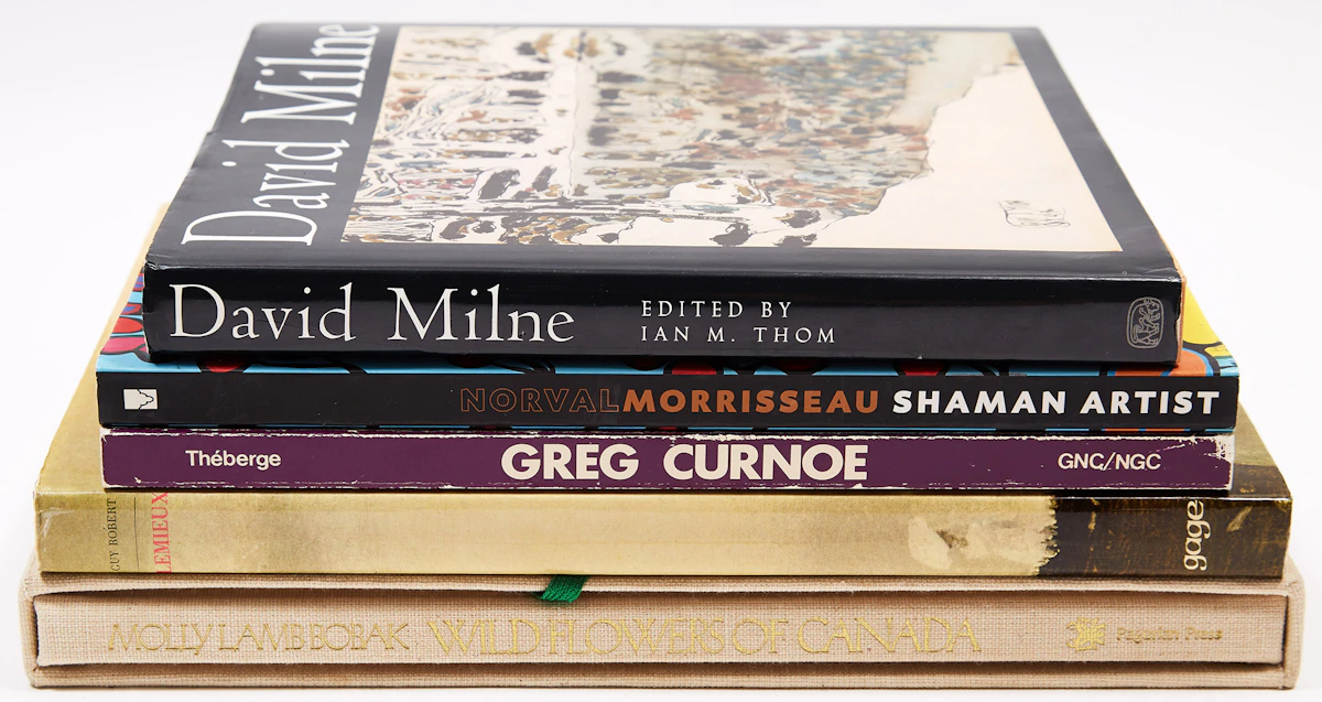 Books and Reference, Five Canadian Artist Books (Including Milne, Morrisseau, Curnoe, Lemieux, Bobak), five books
