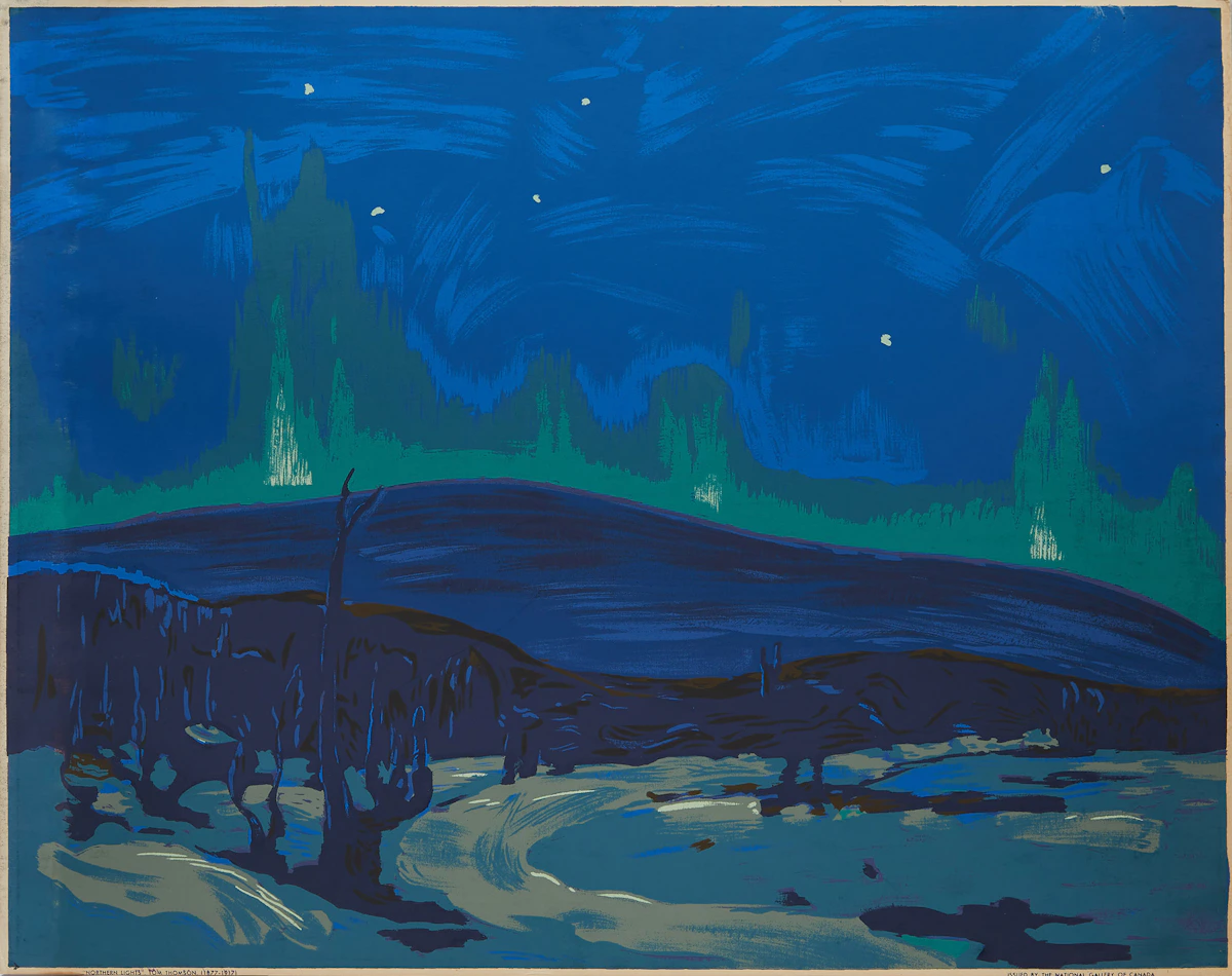 Tom Thomson, Northern Lights, sampson-matthews silkscreen