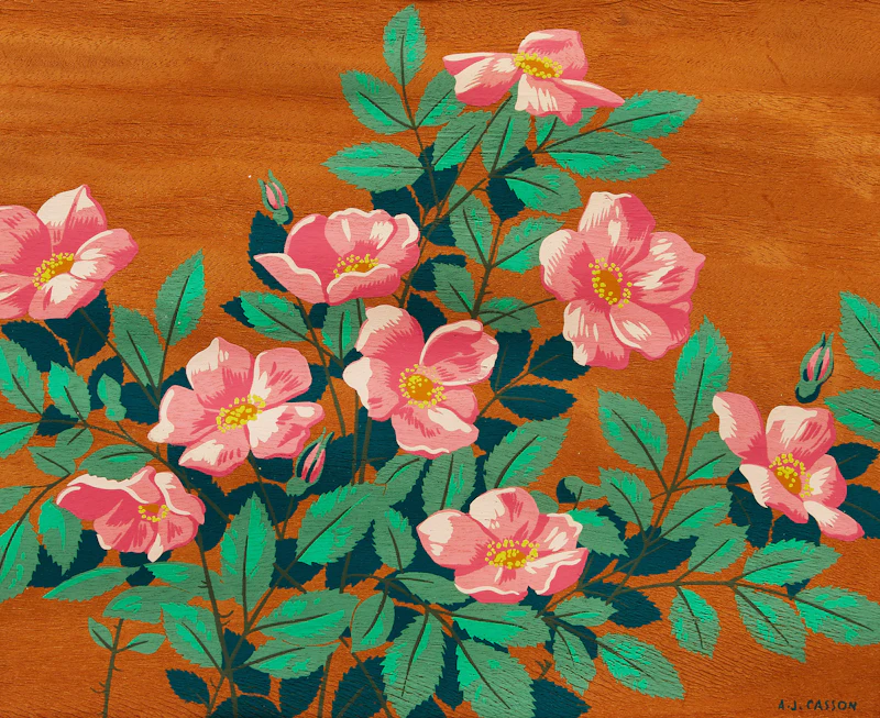 Alfred Joseph Casson, Early Wild Rose, silkscreen on veneer