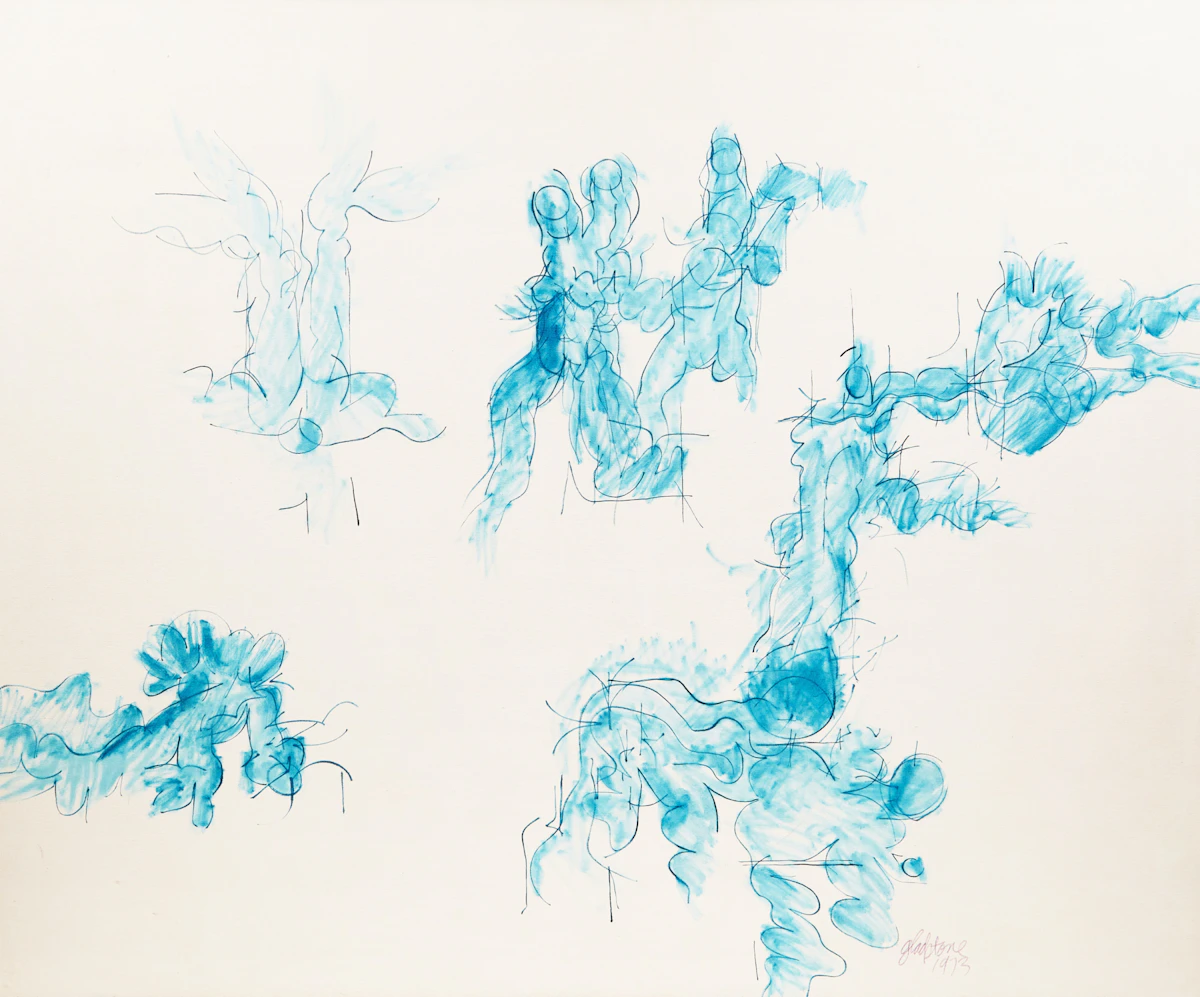 Gerald Gladstone, Electric Figure Series, acrylic on canvas, 1973