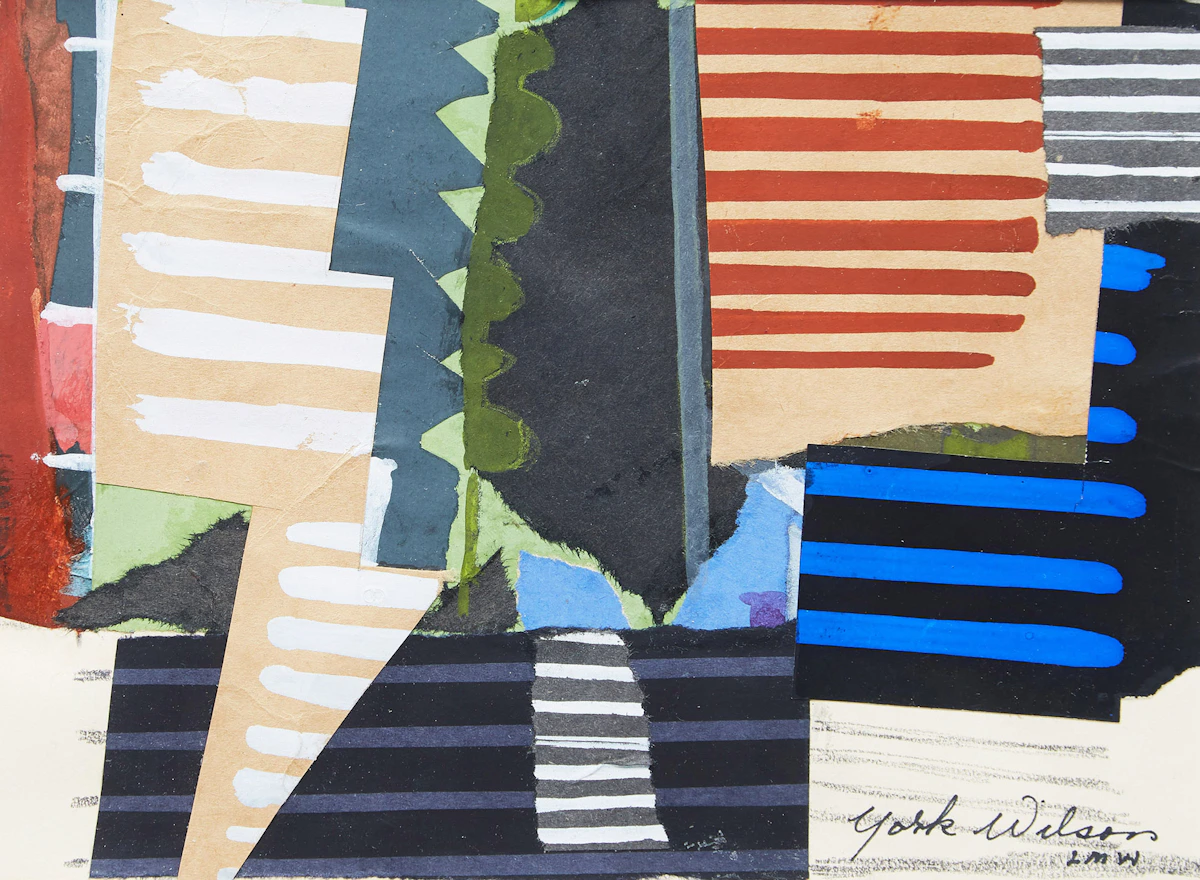 Ronald York Wilson, Indian, gouache and collage on paper, 1971