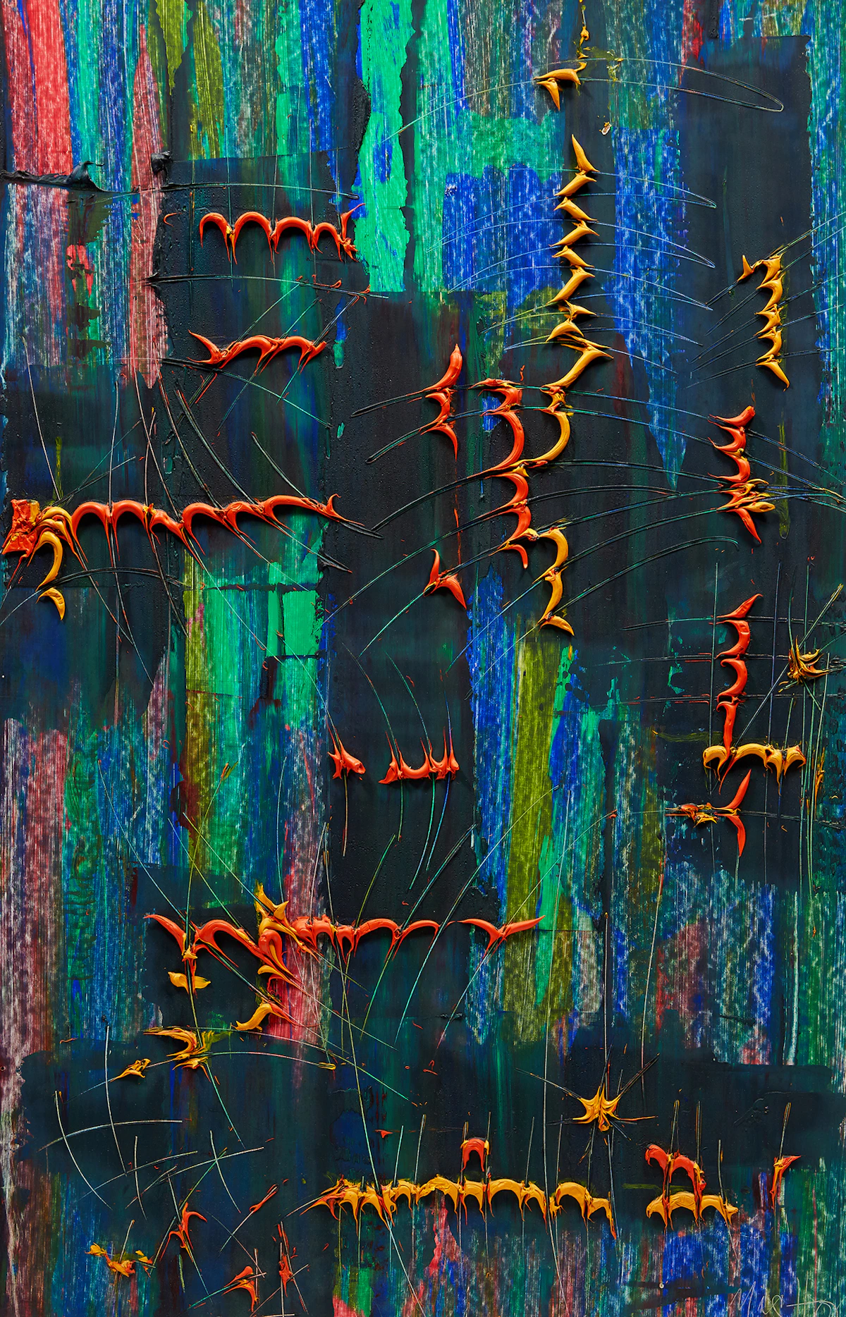 Guy Michon, Lanternes, acrylic on board, 1966