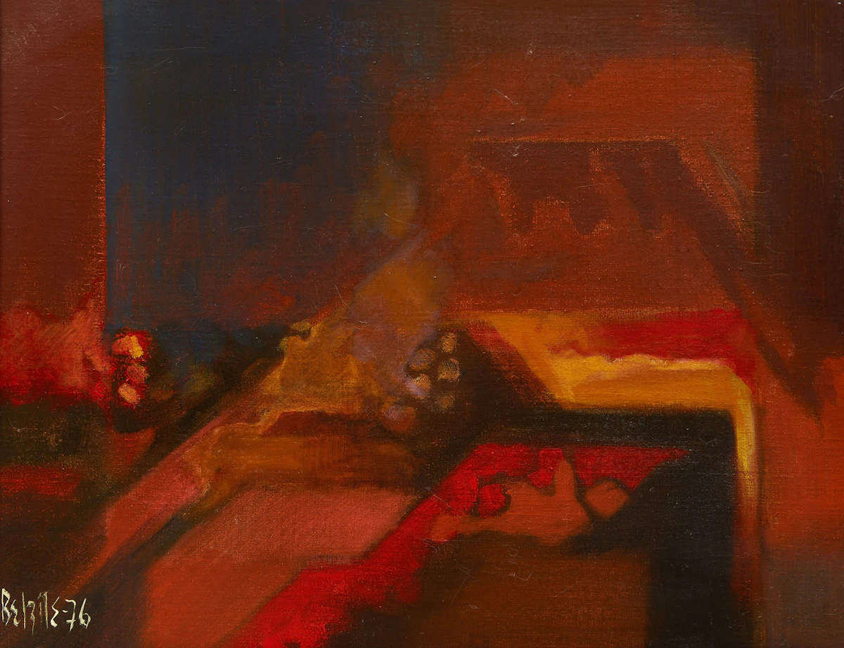 Louis Belzile, Sortilège, oil on canvas, 1976