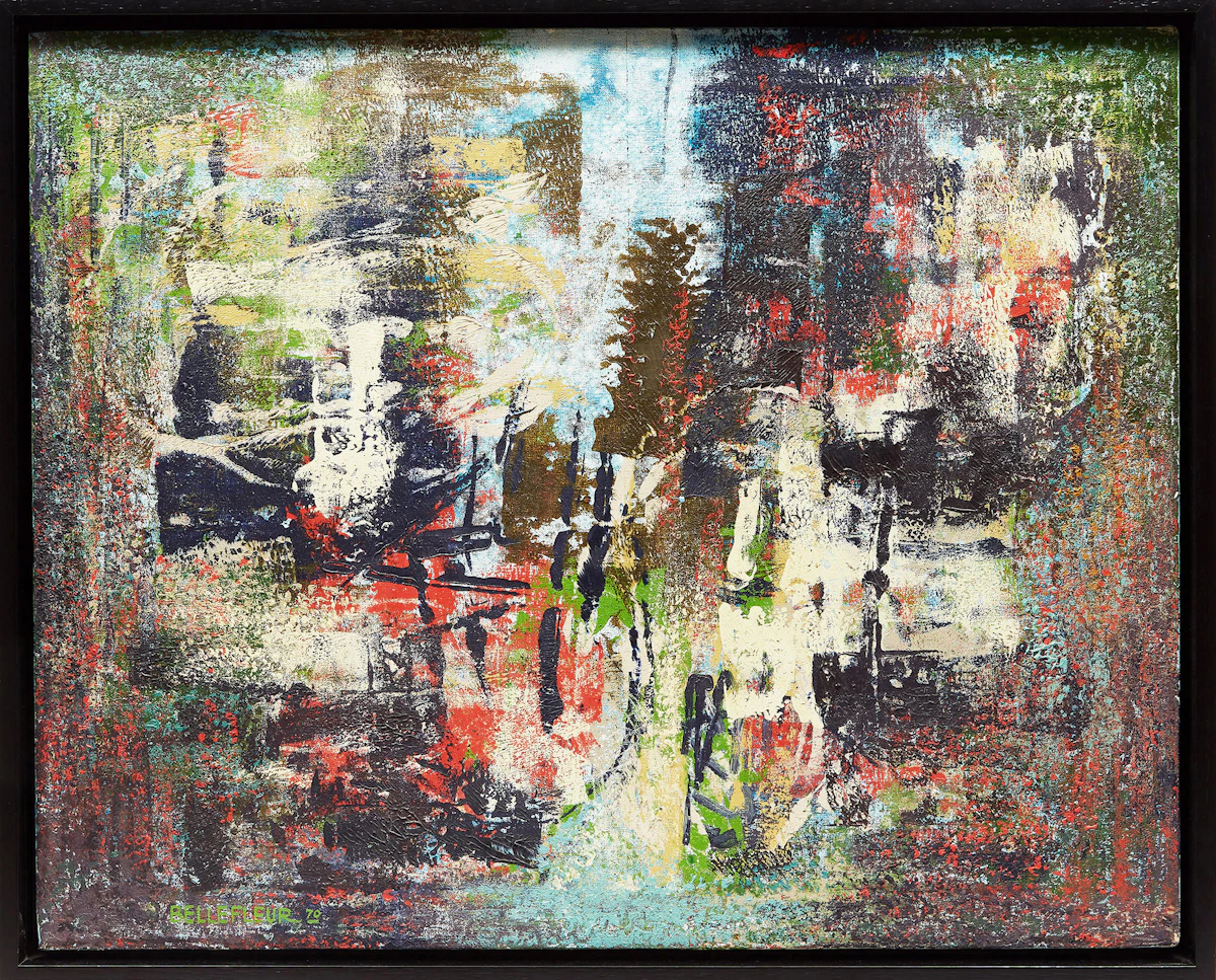 Léon Bellefleur, Les écluses, acrylic on canvas, 1970