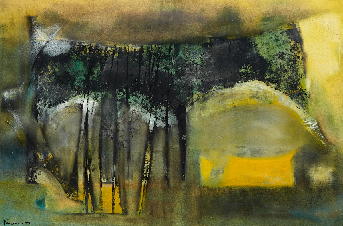 Tony Tascona, Cicatrix, mixed media on paper, 1959