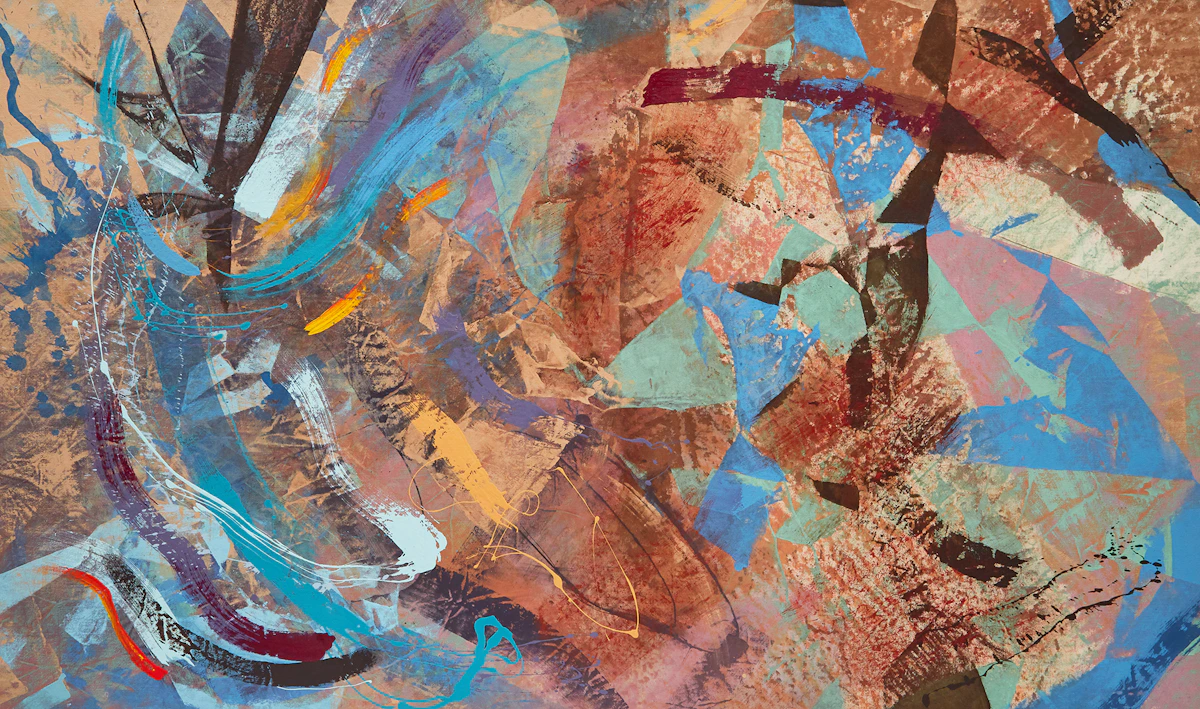 Don Reichert, Untitled (Abstraction in Blues), acrylic on canvas