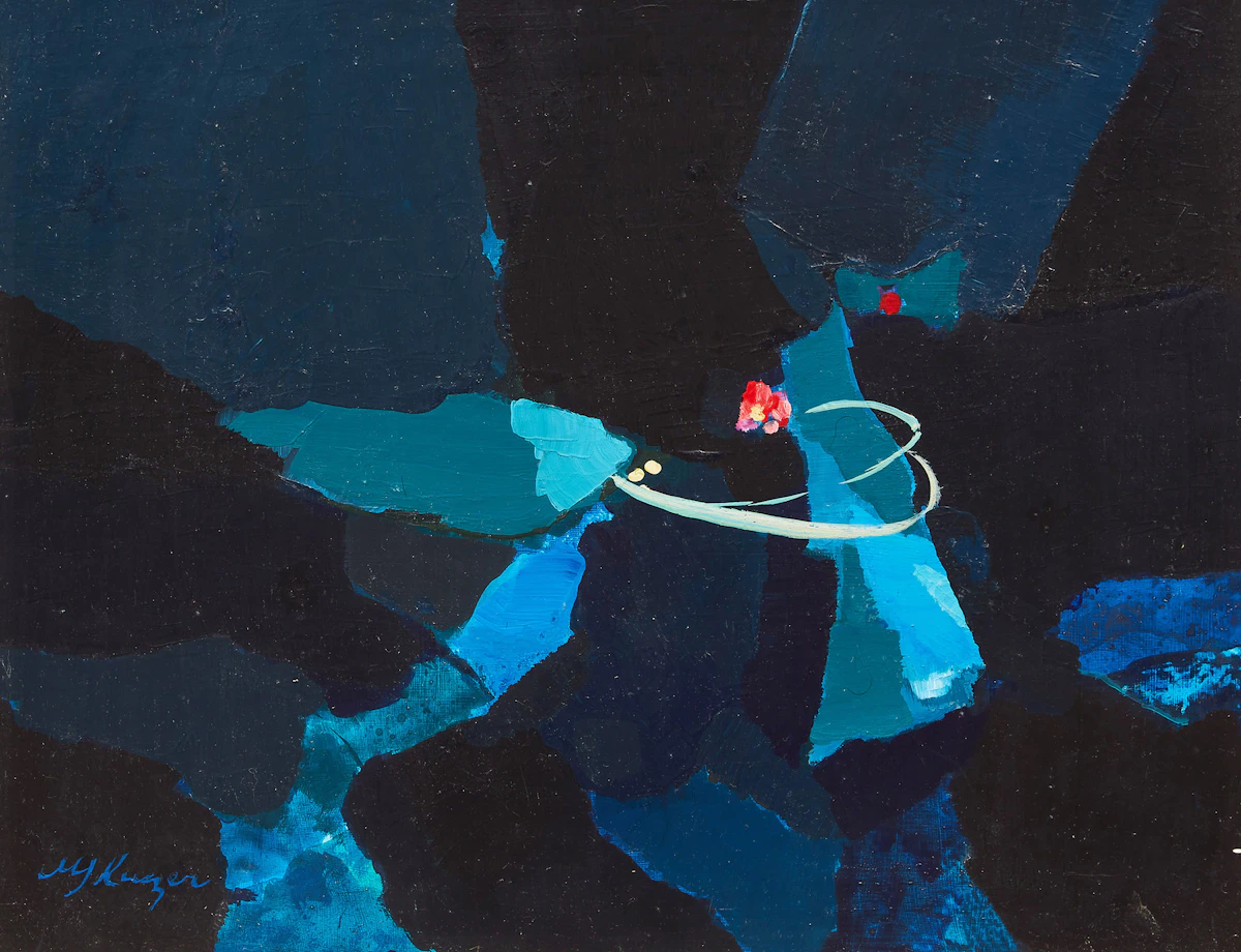 Michael Kuczer, The Dance of the Fireflies, acrylic on masonite, 1967