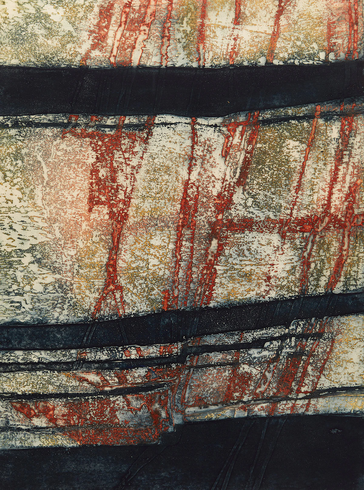 Edward John Bartram, Glacial Intrusions (Precambrian Shield Series); Banded Rock (Canadian Shield Series), two etchings and aquatints, 1978, 1973