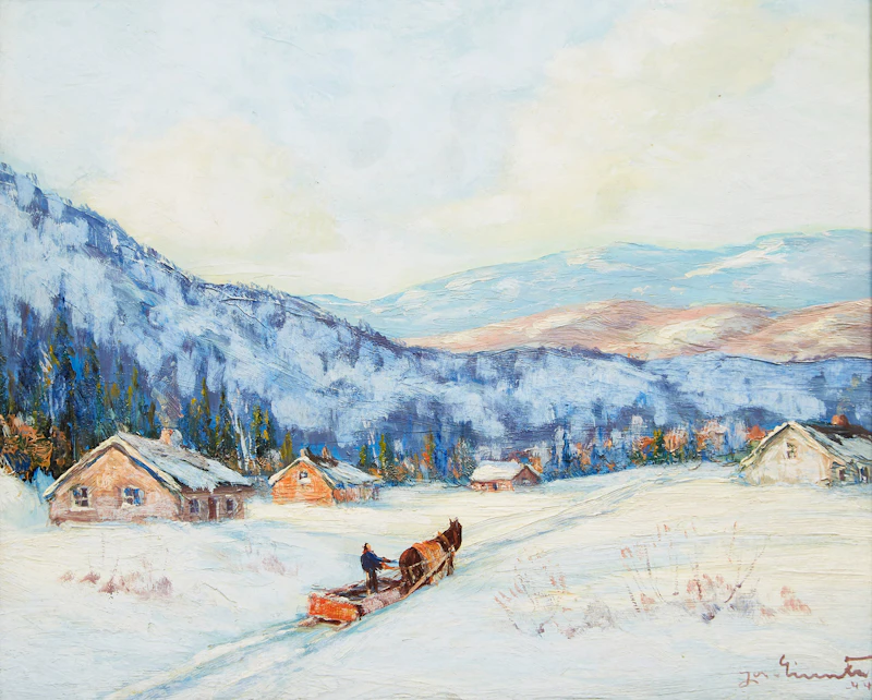 Joseph Giunta, Sunny Day, Laurentian, Que. (Near Ste. Marguerite, P. Que.), oil on board