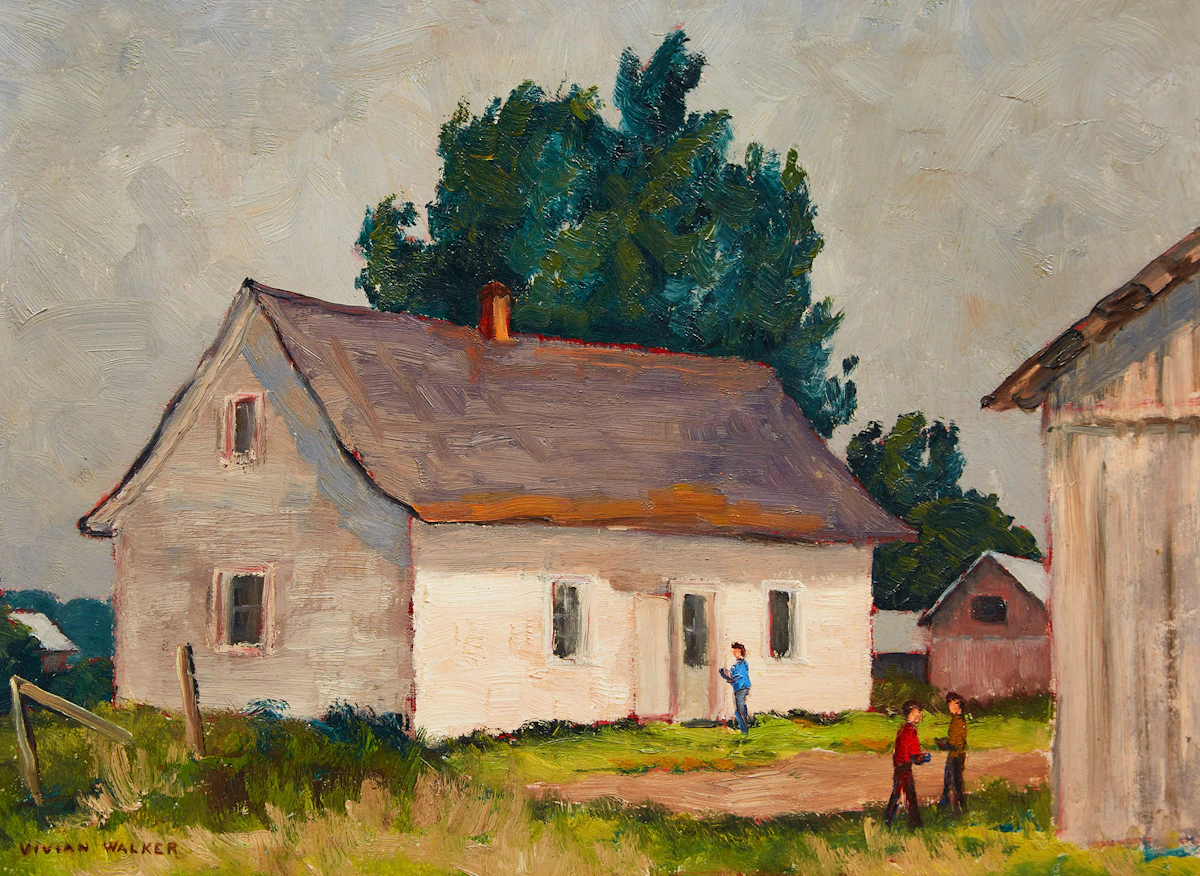 Vivian Walker, Farm, Mirabel, Que., oil on masonite