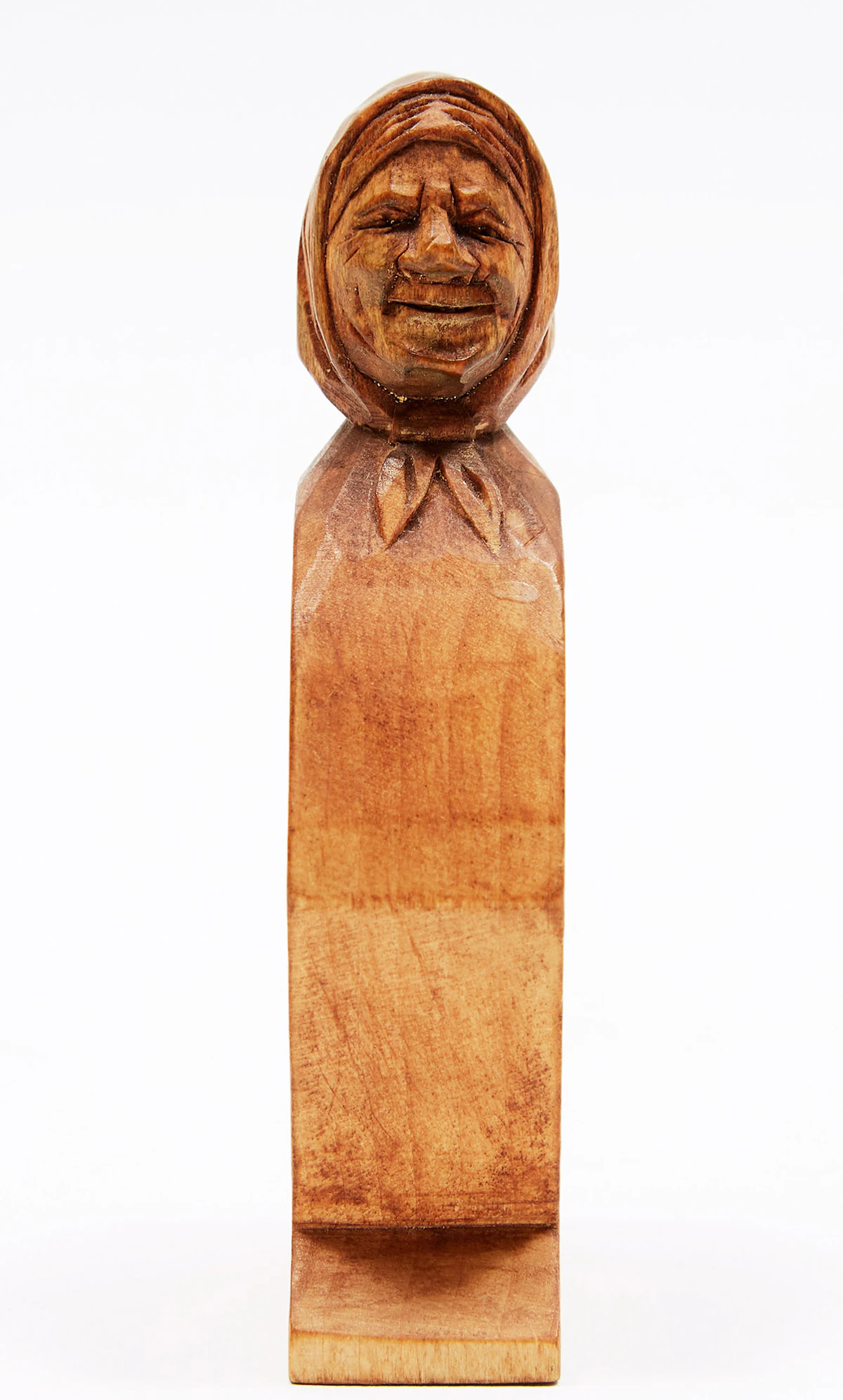 Andre Bourgault, Napkin Ring with Head of Woman , carved wooden napkin ring, 1936