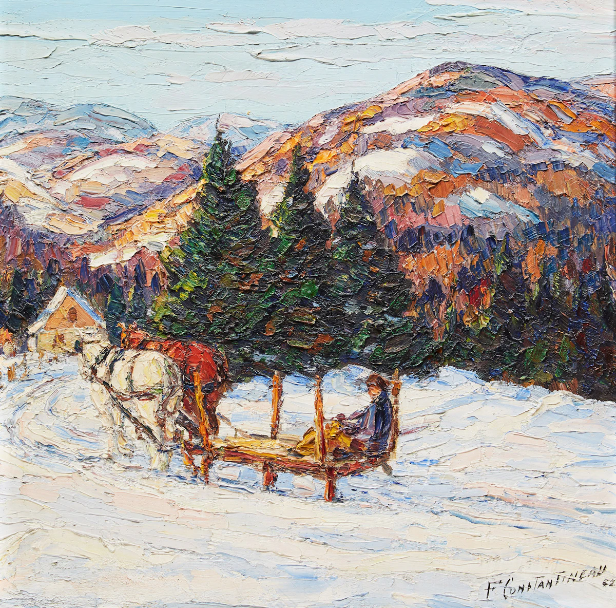 Fleurimond Constantineau, Rawdon, oil on board, 1952