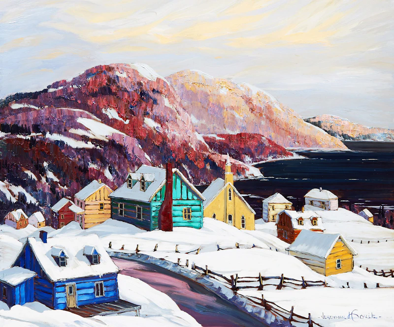 Vladimir Horik, Le village de St. Siméon sur la côte de Charlevoix, oil on board