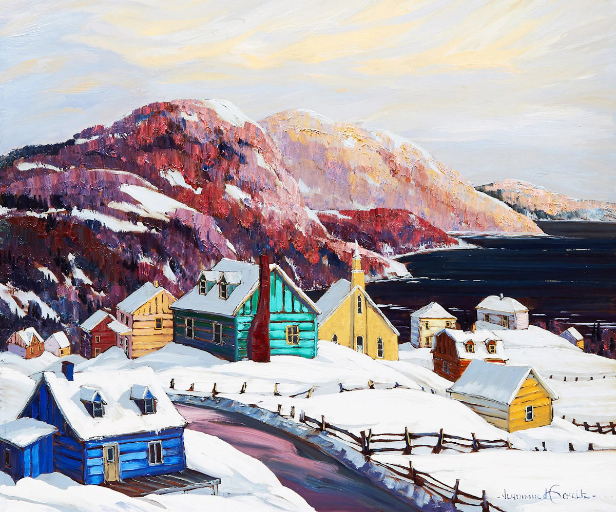 Vladimir Horik, Le village de St. Siméon sur la côte de Charlevoix, oil on board