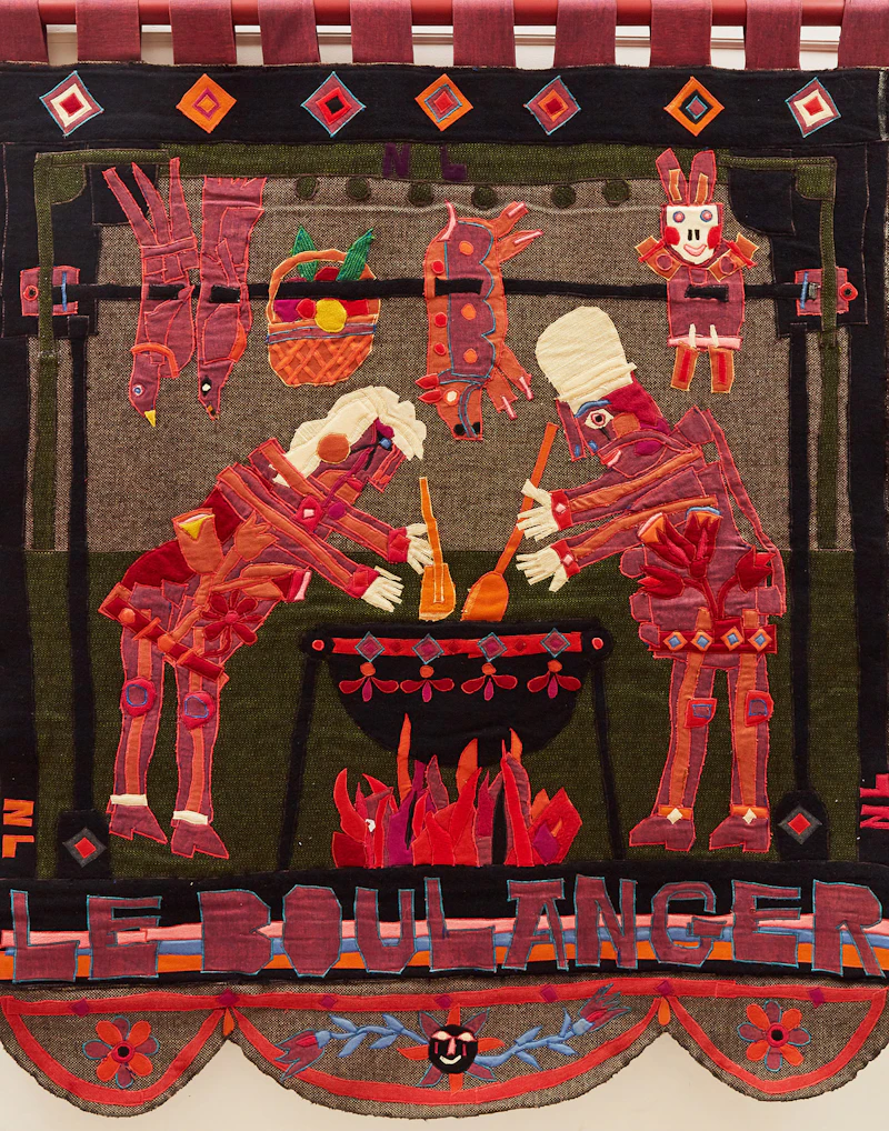 Norman Laliberté, Le Boulanger, mixed media tapestry