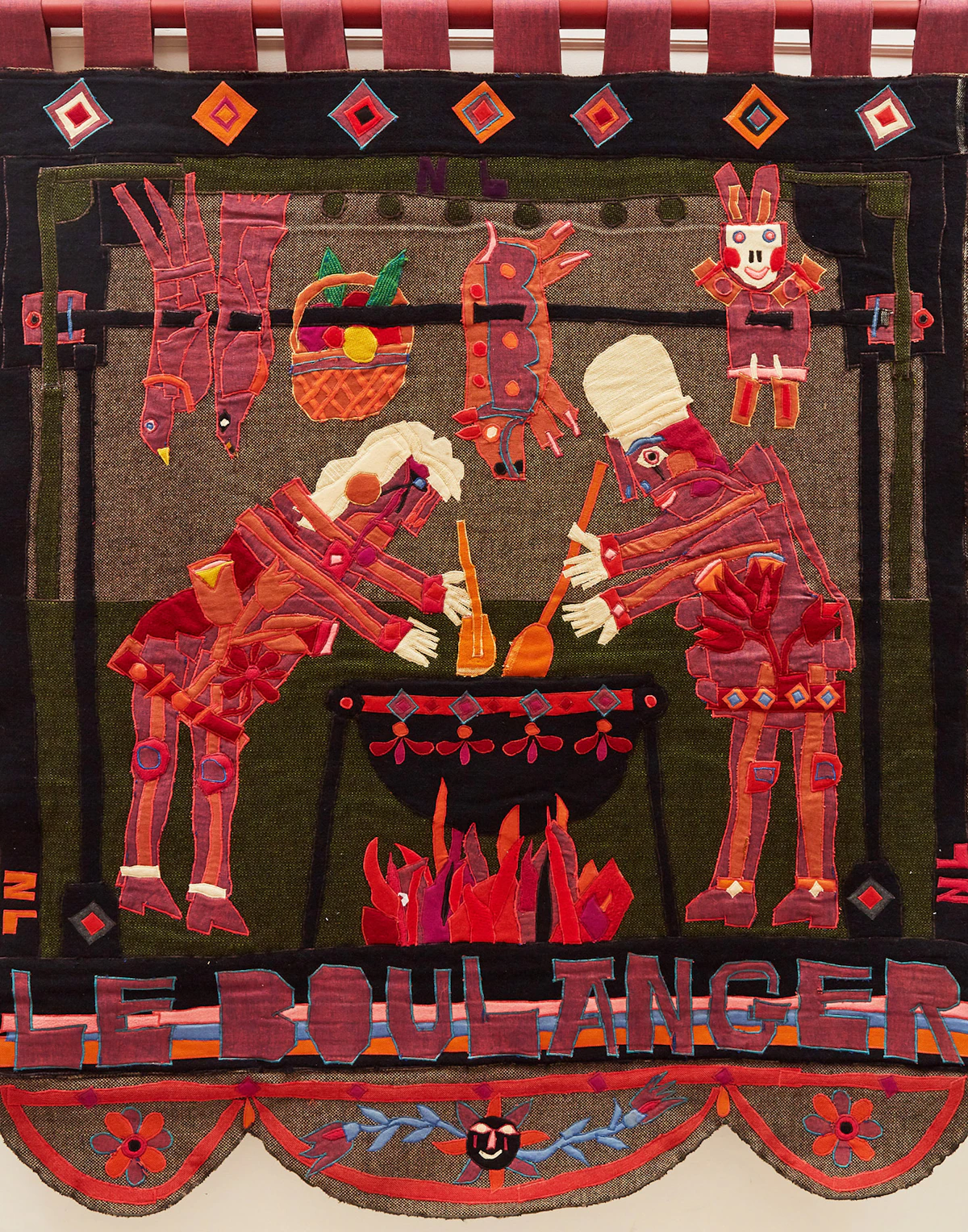 Norman Laliberté, Le Boulanger, mixed media tapestry