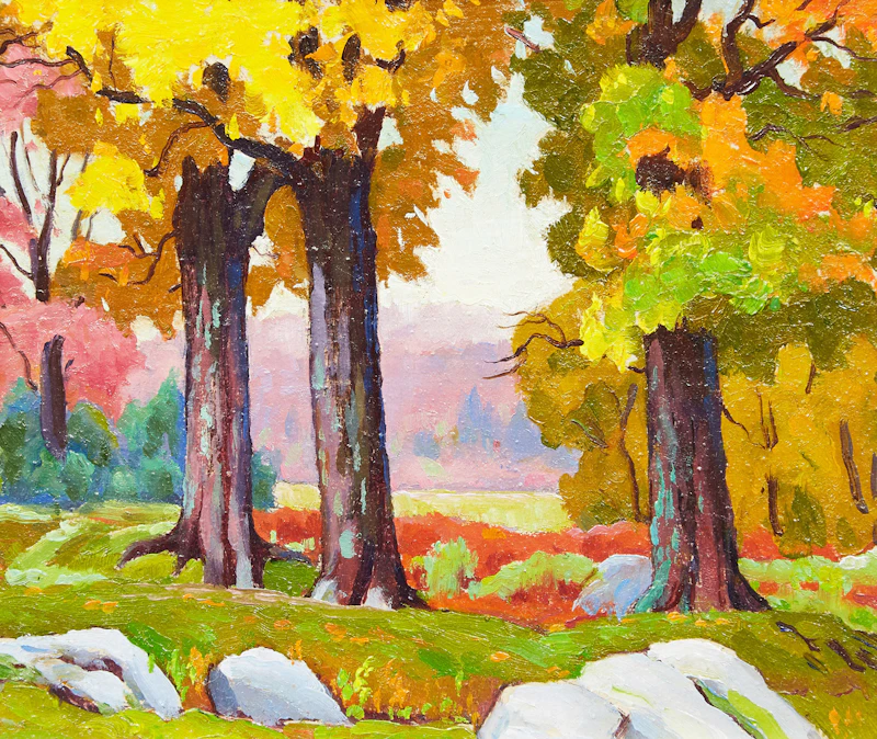Frederick Stanley Haines, Fall, East Bolton, Quebec, oil on board