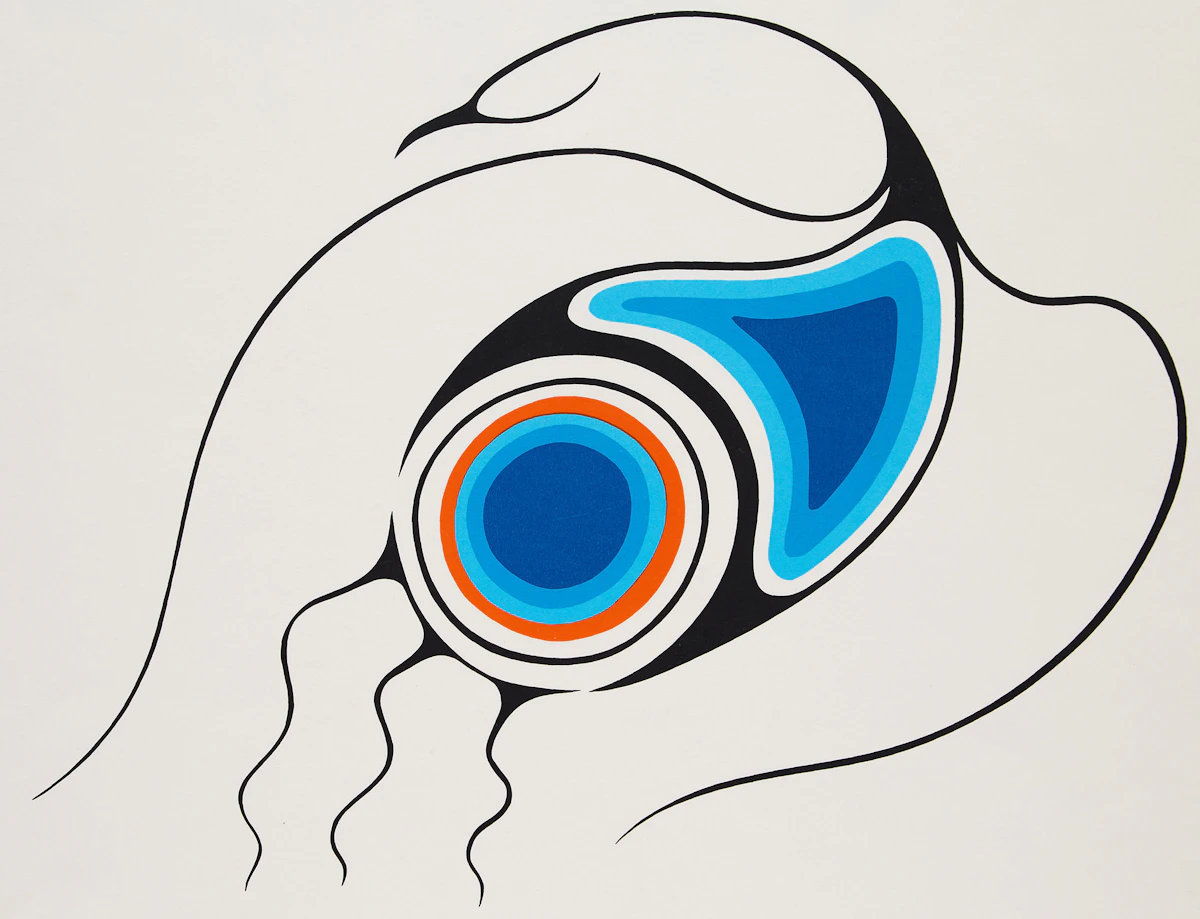 Clemence Wescoupe, Bird Spirit, colour serigraph, 1980
