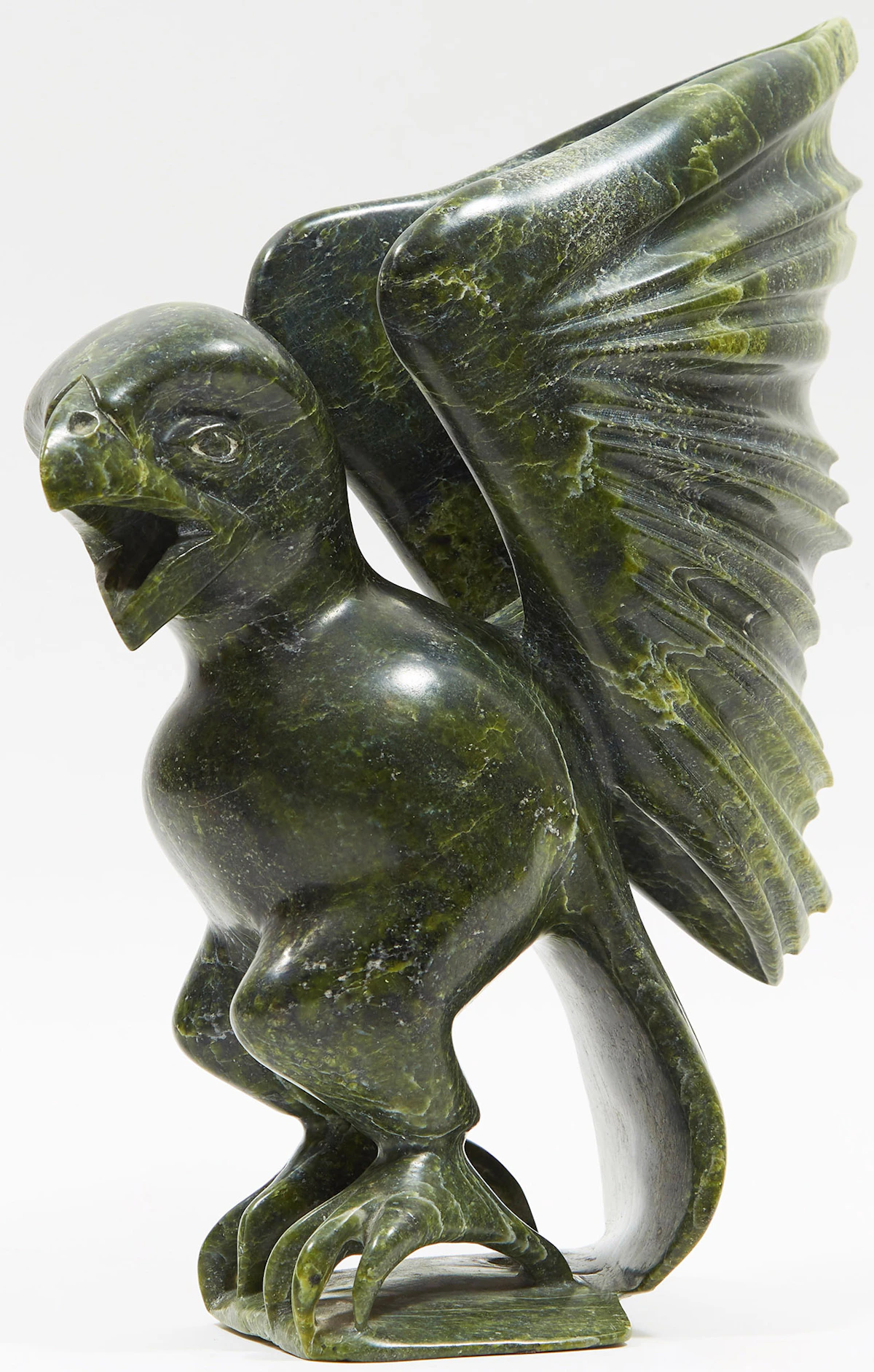 Kumakuluk Saggiak, Falcon, serpentine stone sculpture, 1985