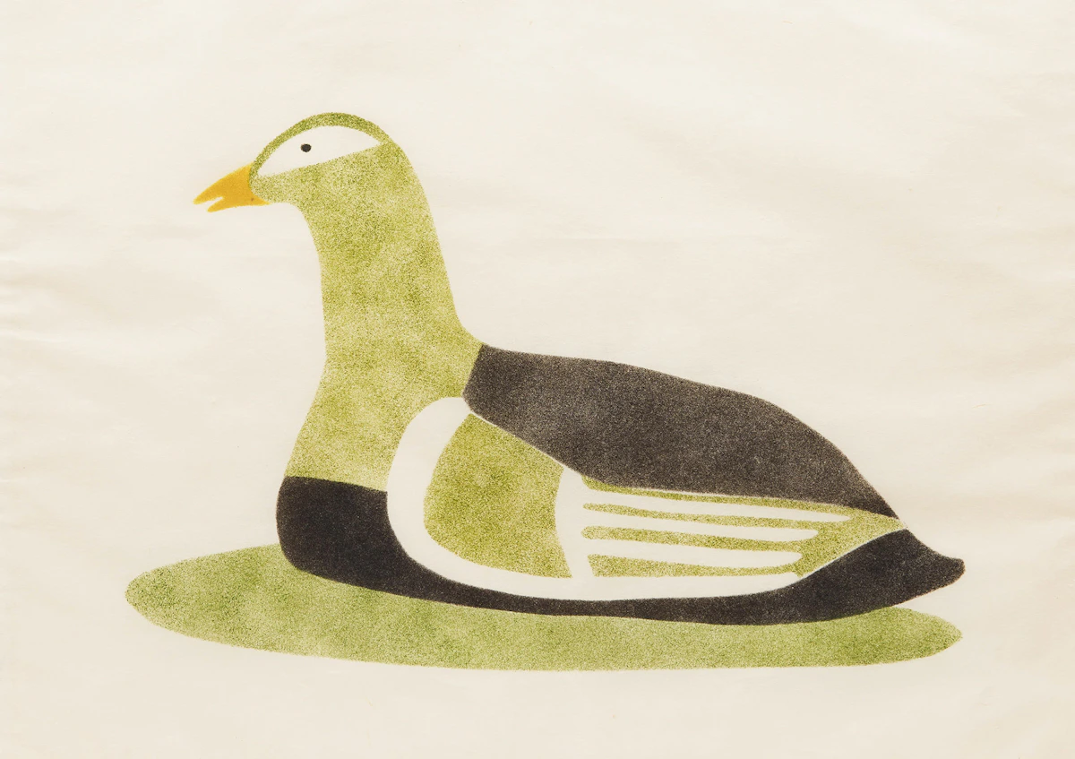Kanayuk Tukaluak, Nesting Duck , stonecut, 1961