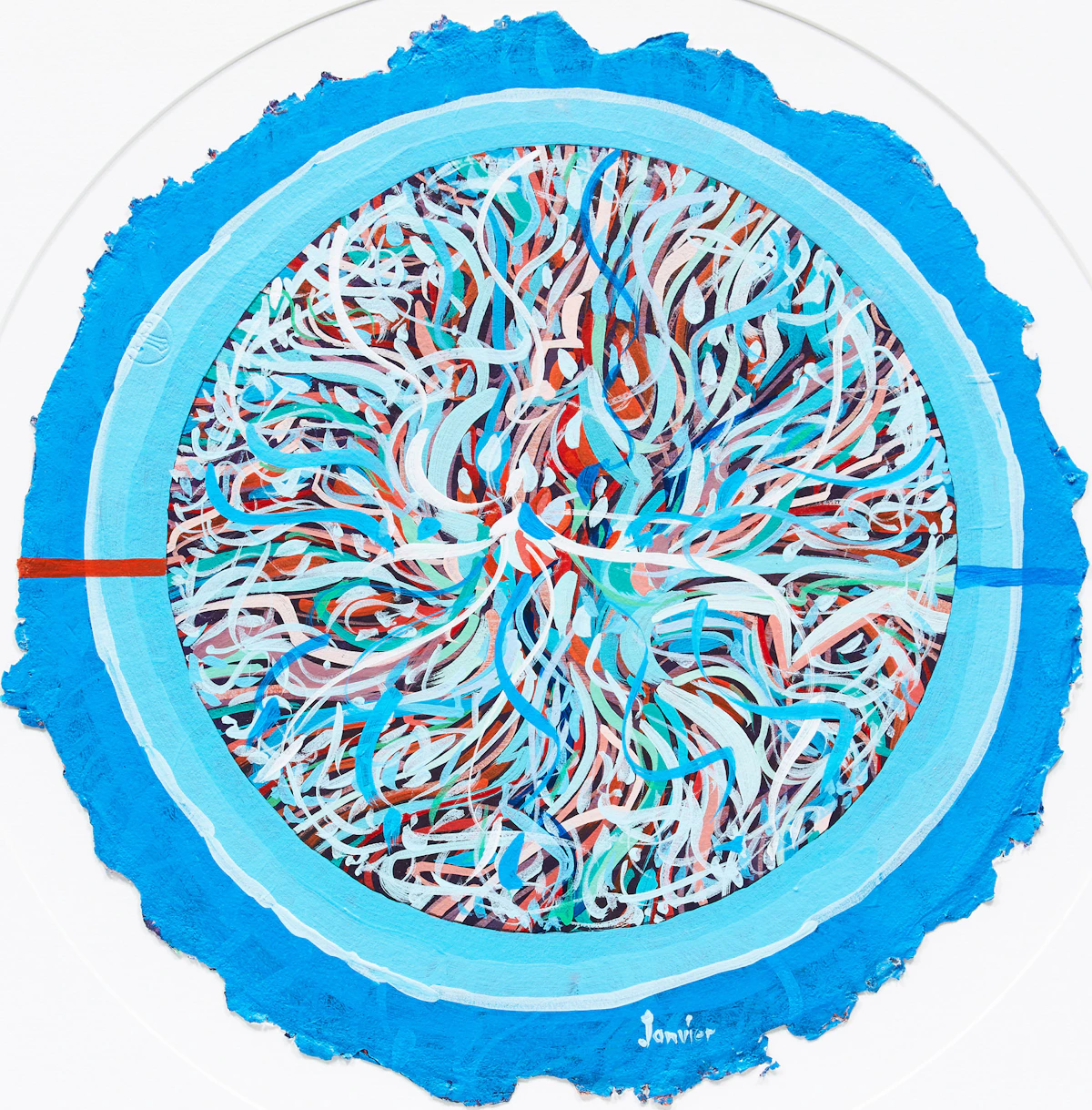 Alex Simeon Janvier, Mid-Summer Winter, acrylic on wove paper