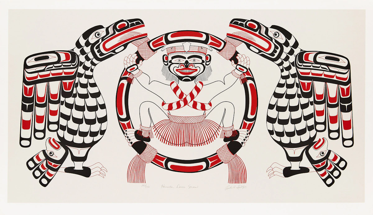 Richard Hunt, Hamatsa Dance Screen, screen print, 1989