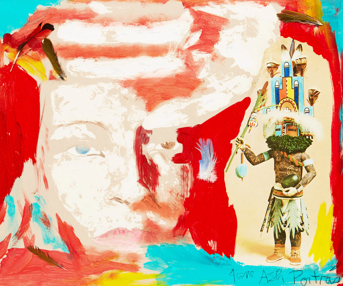 Jane Ash Poitras, Untitled Portrait, mixed media on paper, 1986
