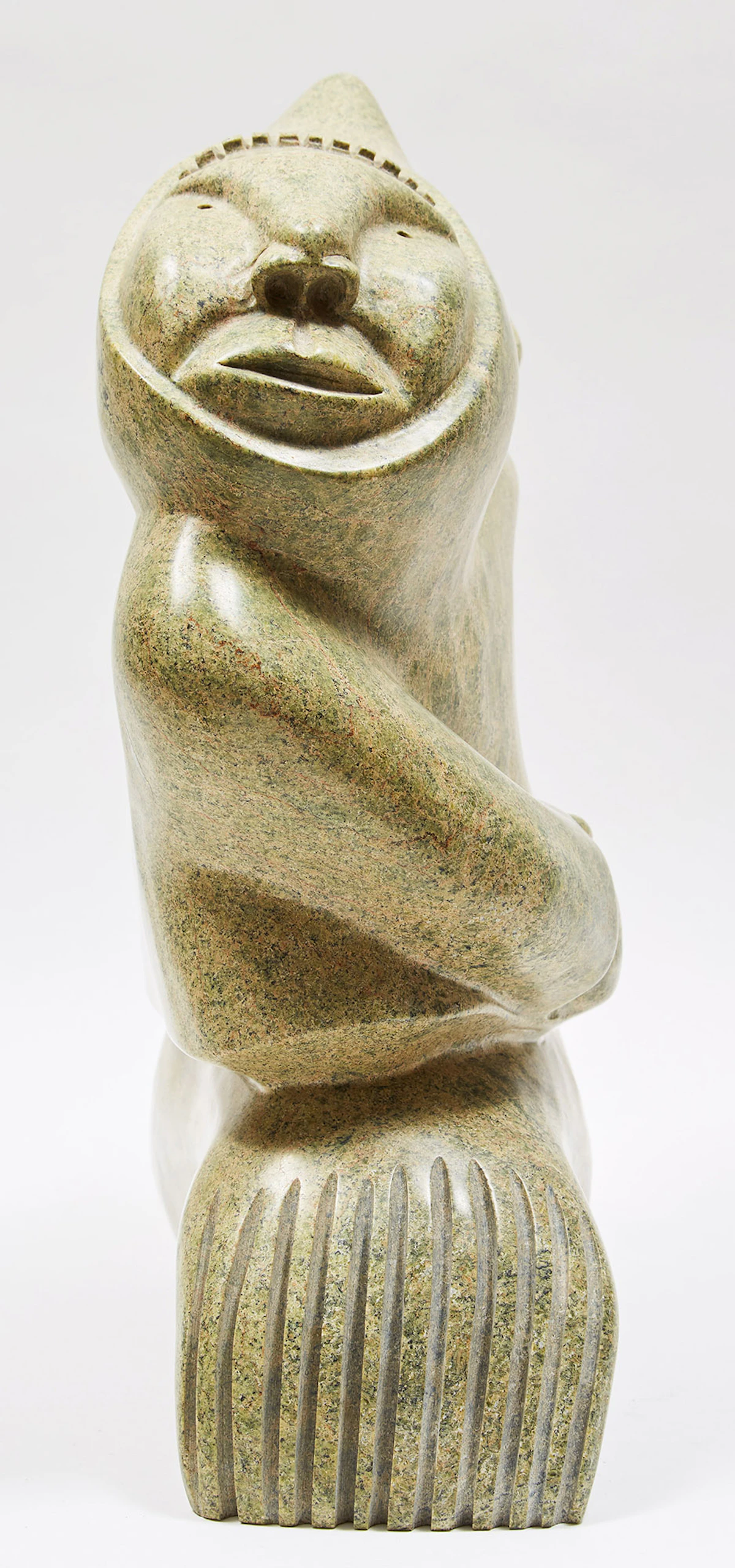 Unidentified Inuit Artist, Transforming Shaman, serpentine