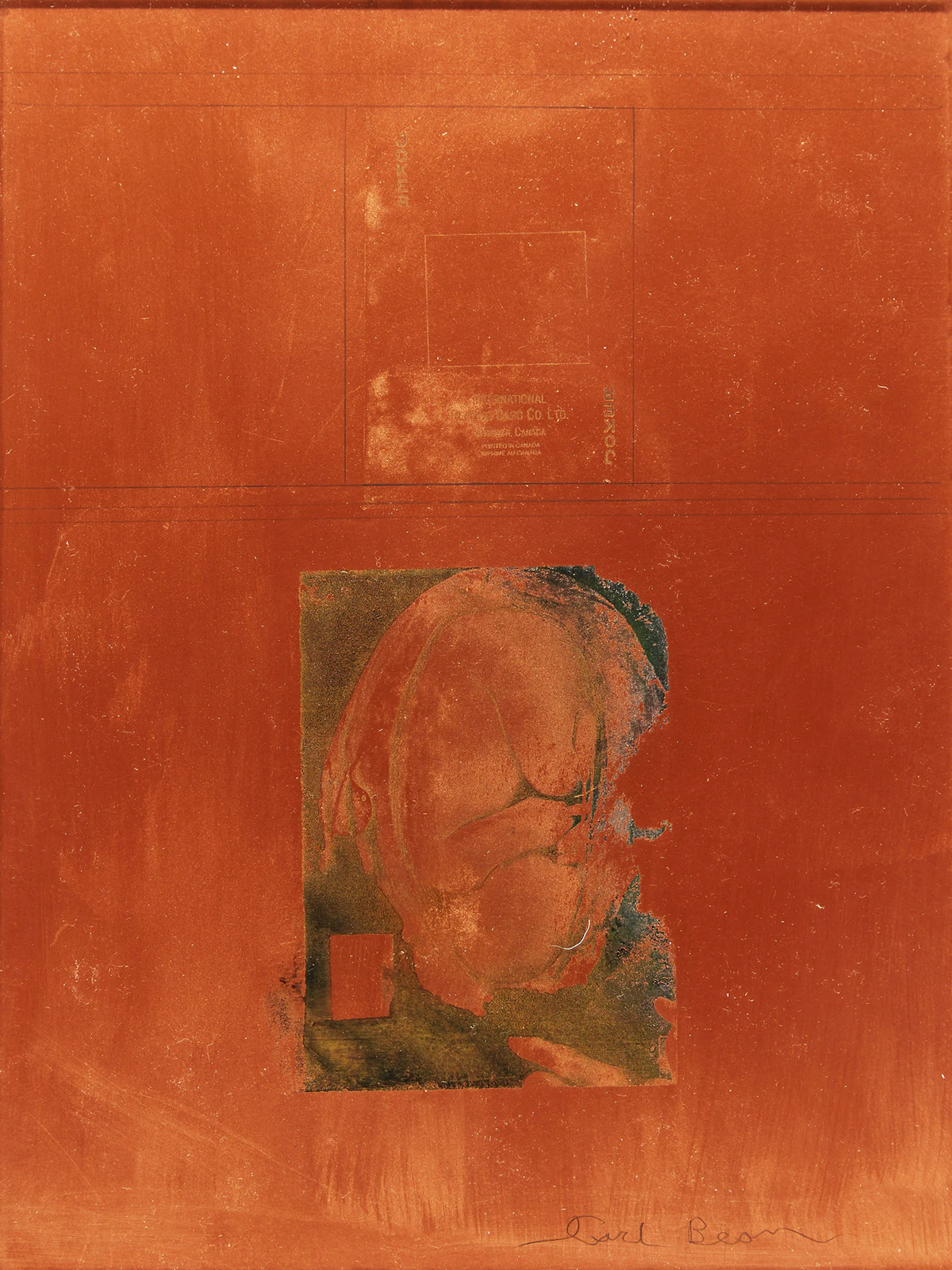 Carl Beam, Joker, mixed media on plexiglass
