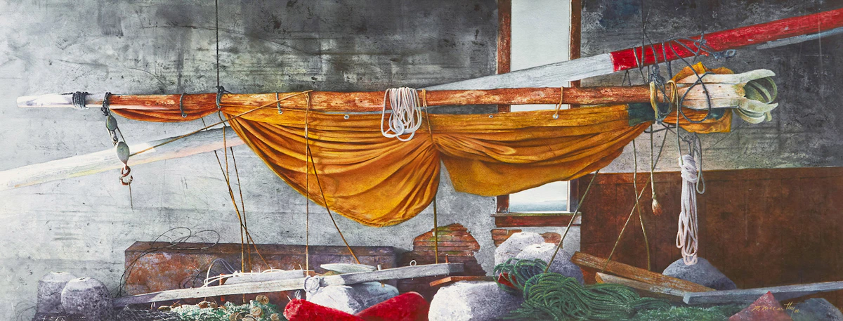 Barry McCarthy, Ship Masts, watercolour, 1986