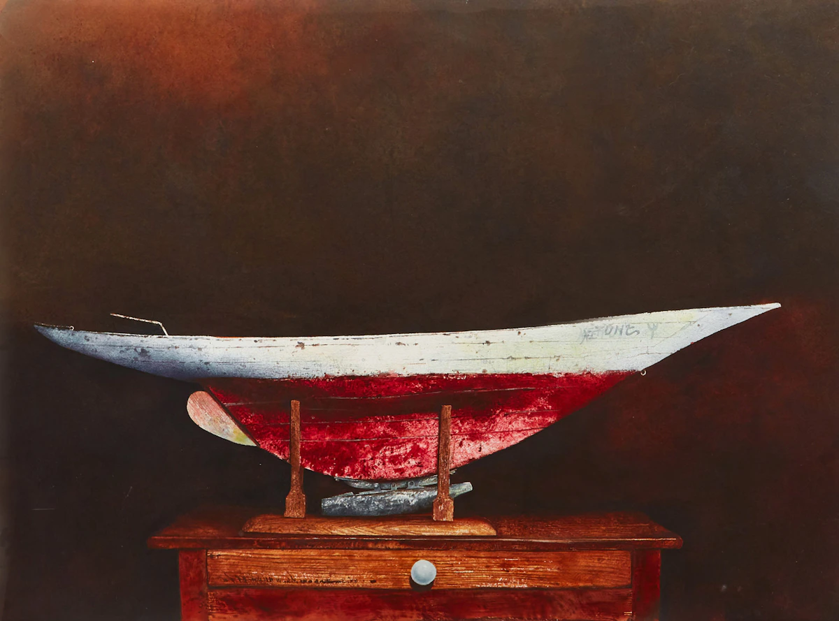 Barry McCarthy, Toy Ship Hull, watercolour, 1986